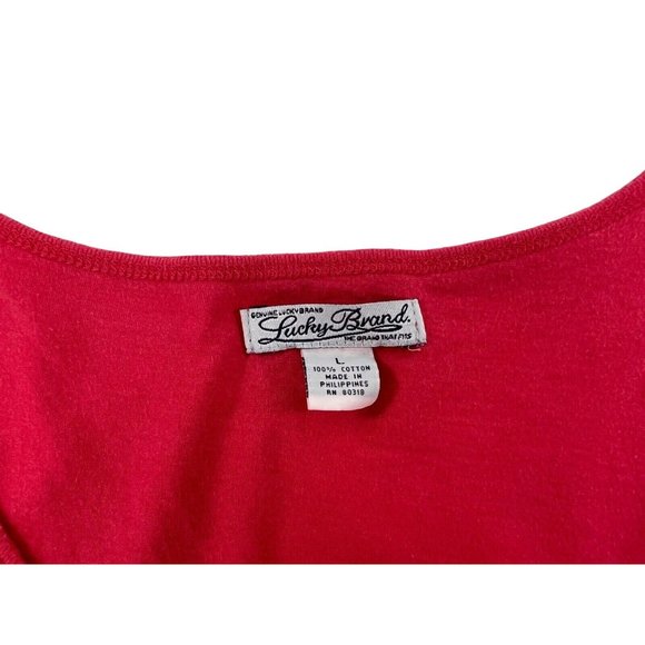 LUCKY BRAND Women's Orange Tank Top Shirt LARGE Side Ties - Picture 4 of 6